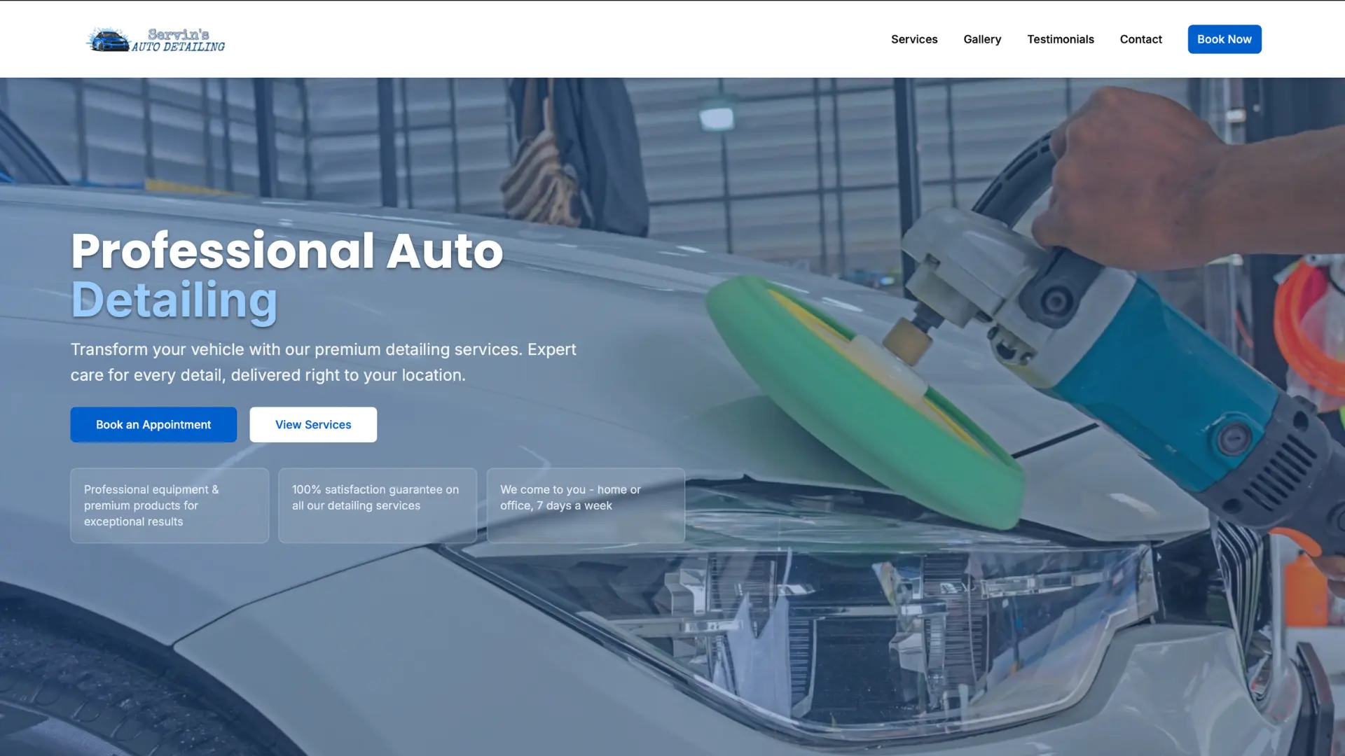 Servins Auto Detailing Website